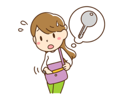 家の鍵がないのに気付いた女性
